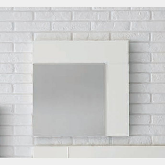 Specchio quadrato 65 x 65 con cornice bianco opaco gesso