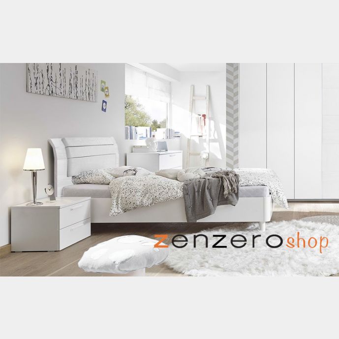 Letto Silk bianco in legno 122x200 