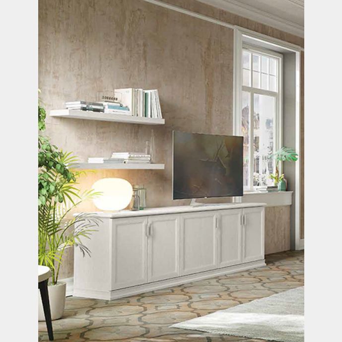 Mobile credenza Classic con 5 ante  in finitura Bucaneve