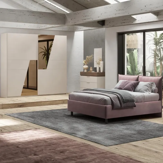 camera con letto rosa