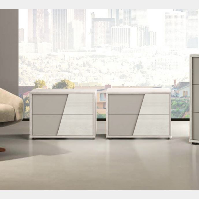 Comodini Bianco altea e Grigio seta design moderno