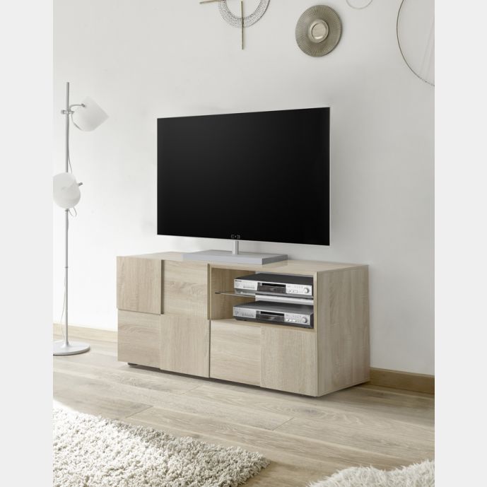 Porta TV di Design Rovere Samoa ad un anta e un cassetto