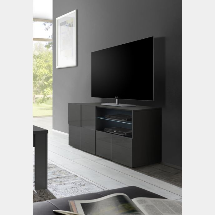 Mobile porta TV di Design Grigio ad un anta e un cassetto