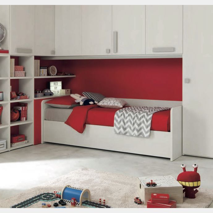 Divano letto Fillet con secondo letto ad estrazione Moretti Compact, Betulla