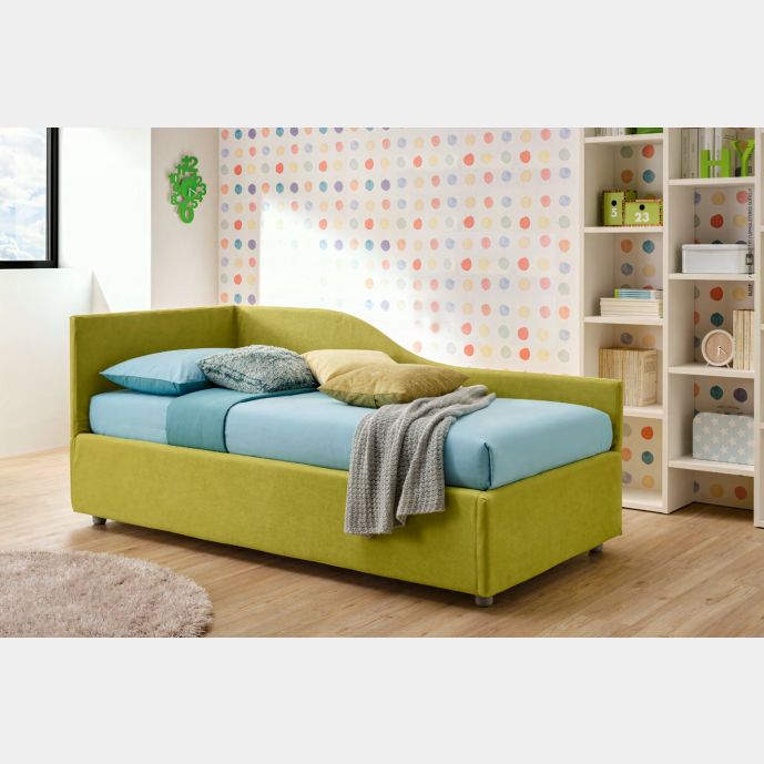 Divano letto Wave Moretti Compact con contenitore, tessuto Pistacchio