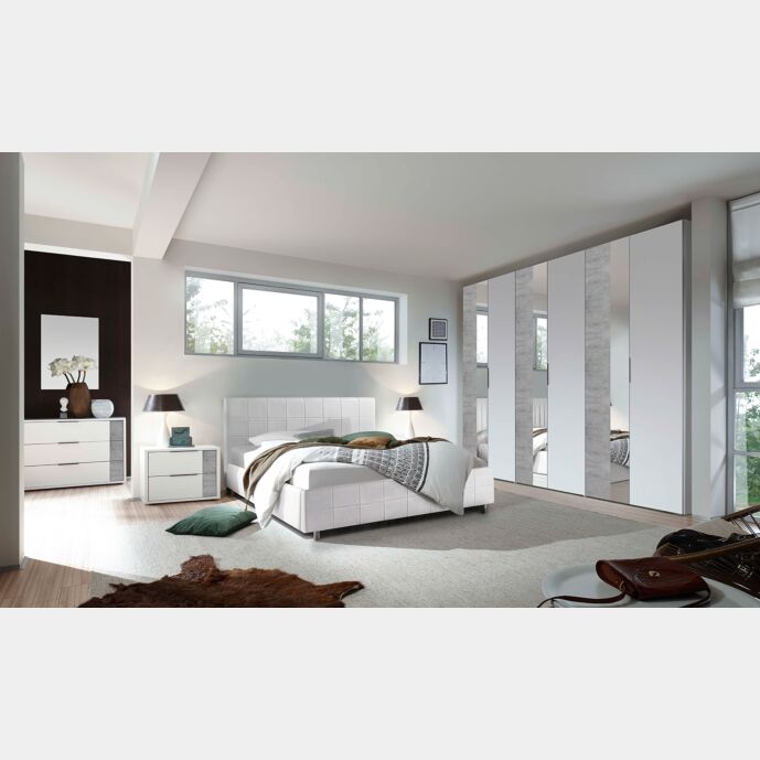 Camera da letto Rust bianca e beton in offerta