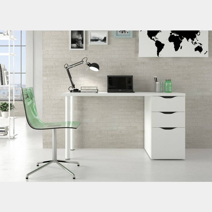 Scrivania con 3 Cassetti colore Bianco Artik