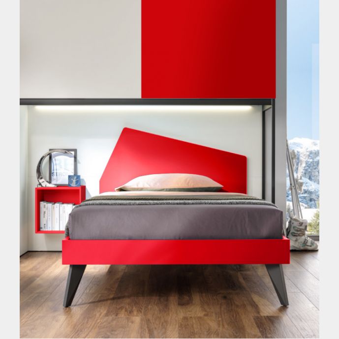 Letto 1 piazza e mezza Iceberg Moretti Compact, Rosso Ciliegia 