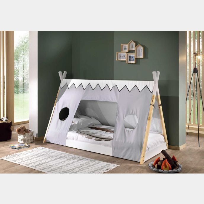 letto montessoriano con tenda