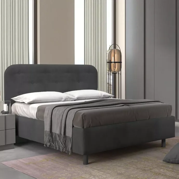 letto contenitore piazza e mezza grigio