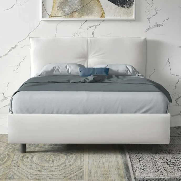 letto ecopelle bianca 