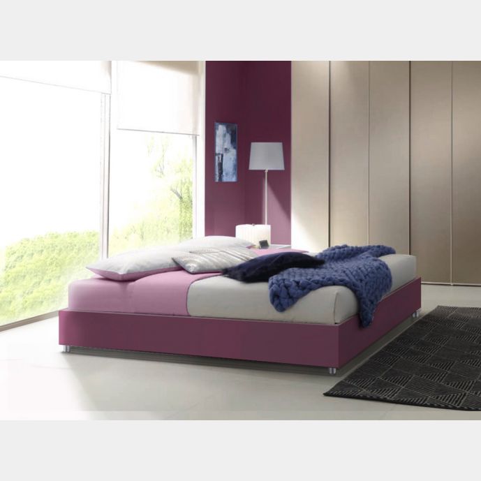 Letto king size sommier, finitura Lampone