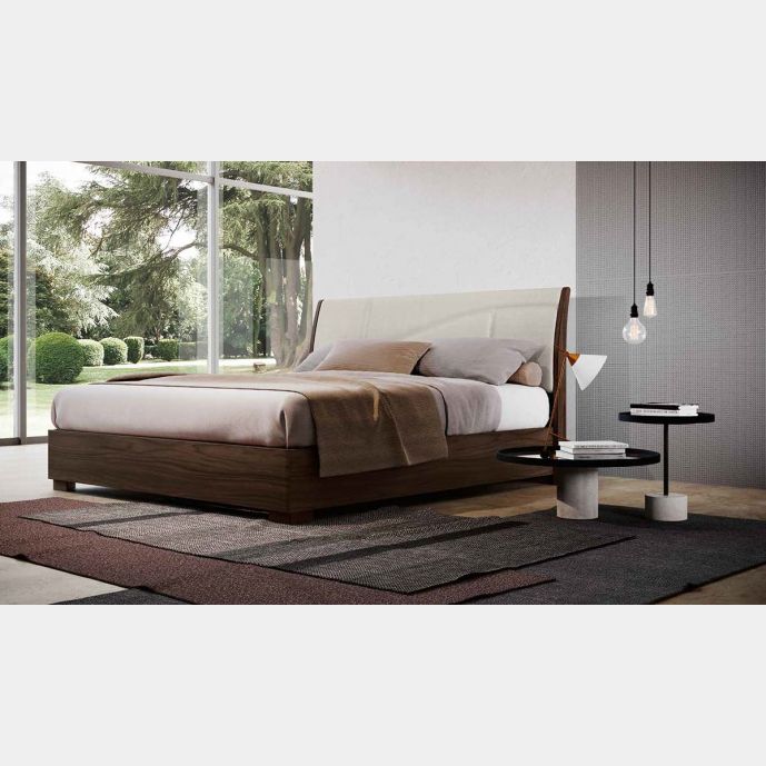 Letto matrimoniale Noce moro e Soft nebbia