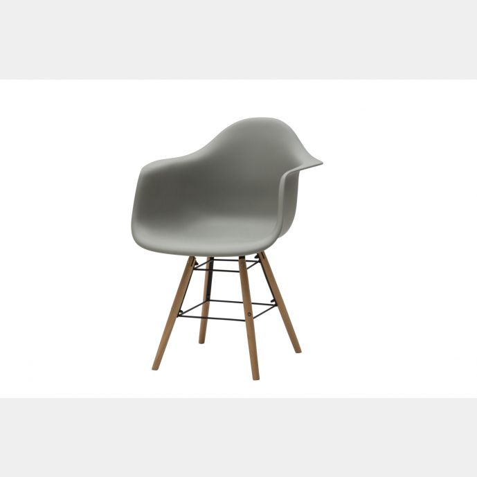 Sedia di Design con gambe in Legno, seduta ergonomica - grigia