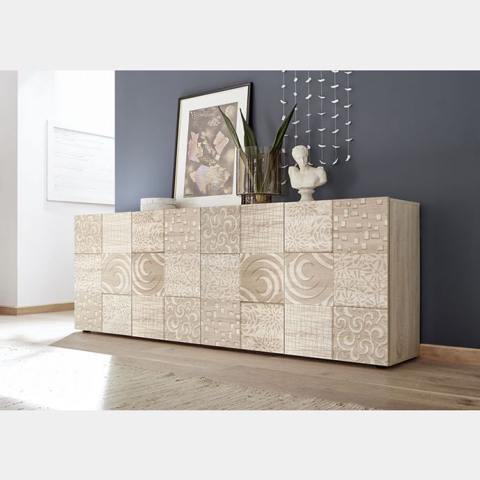 Mobile credenza 4 ante in rovere serigrafato