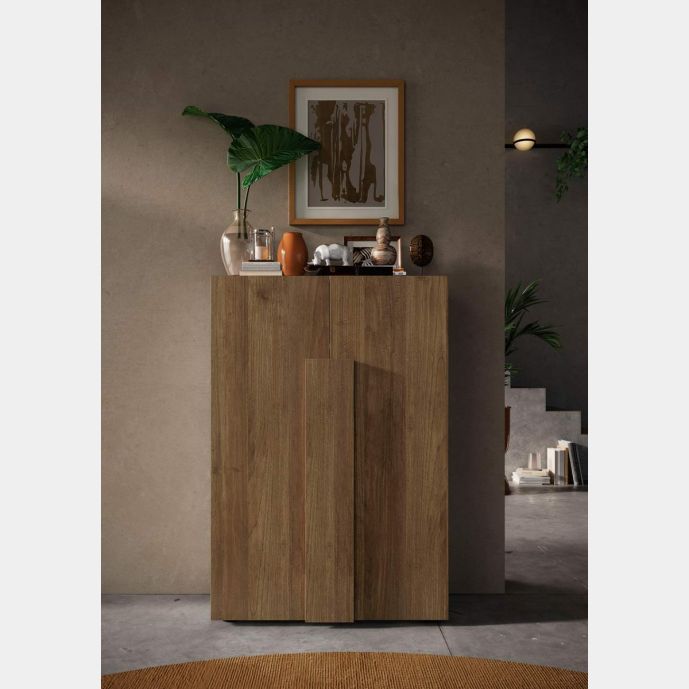 Credenza alta moderna finitura Mercure, Made in Italy