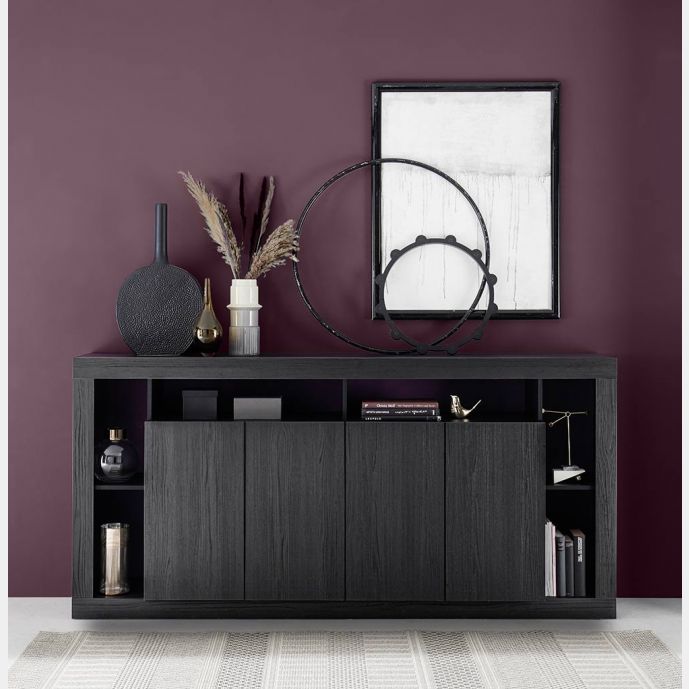 Credenza Nero frassinato a 4 ante