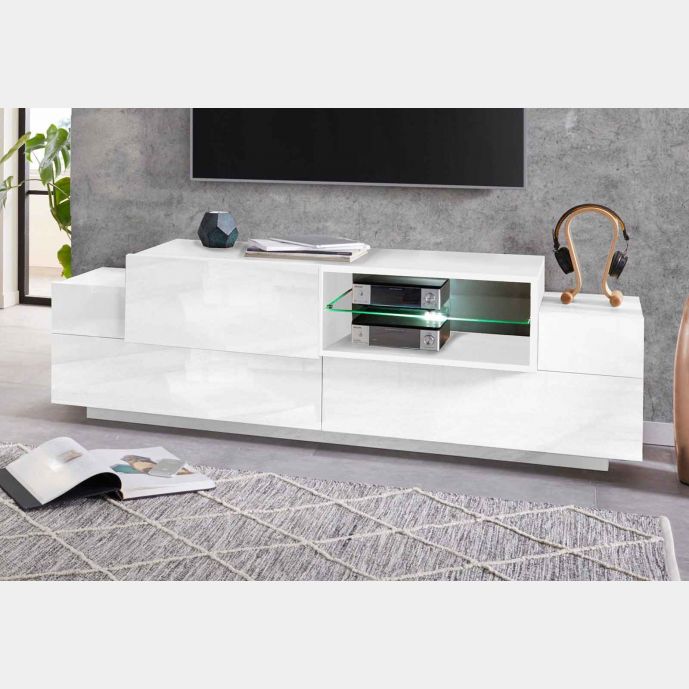 Mobile televisione L.160 cm in offerta, colore Bianco 