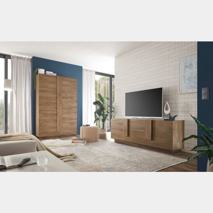 Composizione soggiorno moderno con madia alta e porta tv