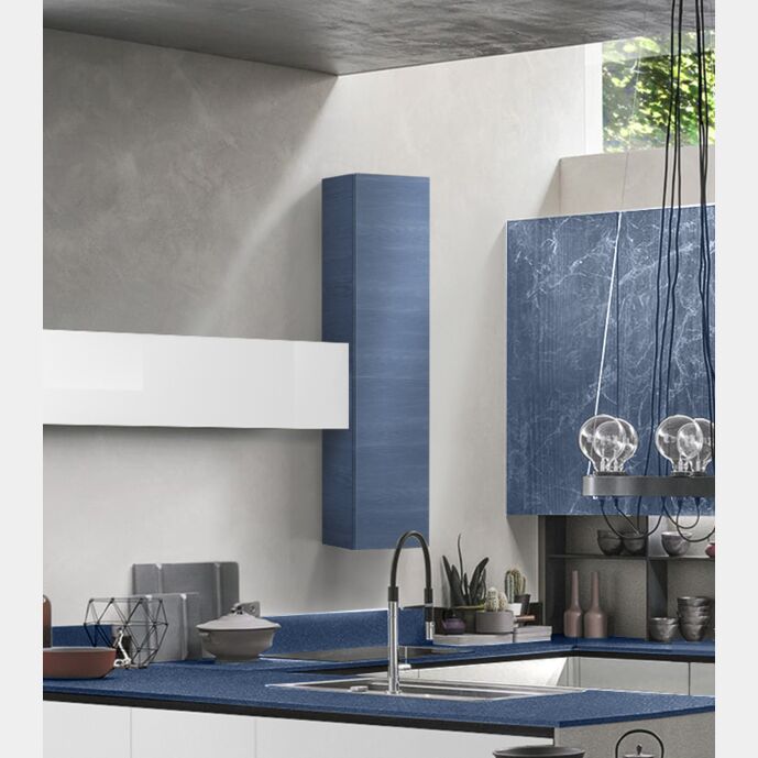 Pensile per cucina sospeso, Blu