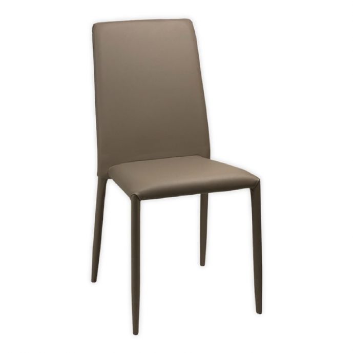 Sedia moderna rivestita in PU, colore Tortora 