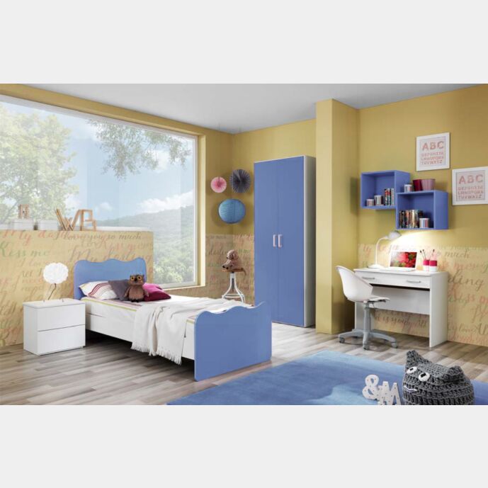 Cameretta completa Blu con letto singolo