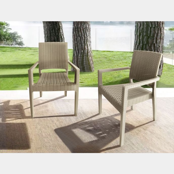 sedie da giardino moderno finitura capuccino