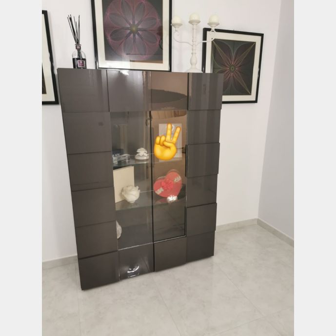 Moderna Vetrina di Design Grigio a due ante