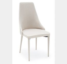 Sedia tessuto Beige, con bordo Bianco