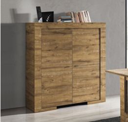 Madia contenitore Alta con 4 ante, finitura Rovere Miele