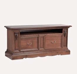 Base credenza / Porta televisore in legno finitura noce arte povera, con 2 cassetti e vano a giorno 170x78