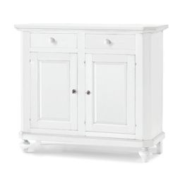 Credenza nuova in legno, bianco opaco, arte povera - cm 103x43