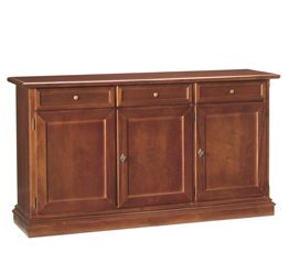 Credenza on line, credenza in legno massello, noce, arte povera - cm 156x85