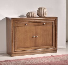 Credenza in legno finitura noce chiaro, con 2 ante e 2 cassetti 120x90