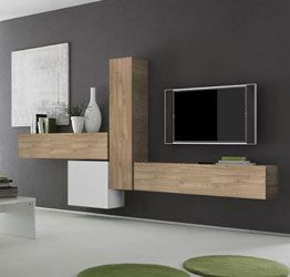 Parete attrezzata moderna di design, Stelvio e Bianco - 327x169 cm