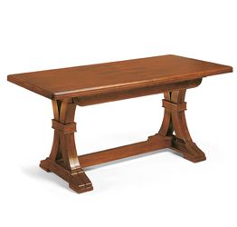 Tavolo classico allungabile in legno, noce, arte povera - gambe ad "y"