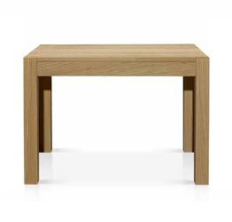 Tavolo allungabile in legno, finitura rovere naturale, apertura con binario