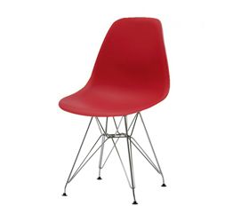 Sedia di Design Rosso seduta in pvc e struttura in metallo