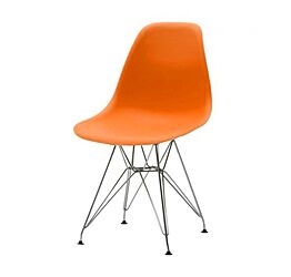 Sedia di Design Arancio seduta in pvc e struttura in metallo