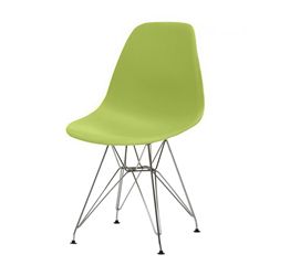 Sedia di Design Verde seduta in pvc e struttura in metallo