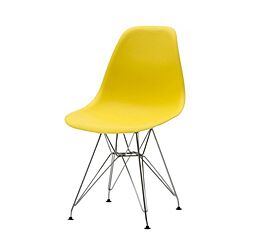 Sedia di Design Giallo seduta in pvc e struttura in metallo