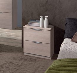 Comodino di design a 2 cassetti finitura rovere chiaro