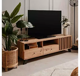 Porta TV nordico, finitura Rovere Oak e Antracite in offerta