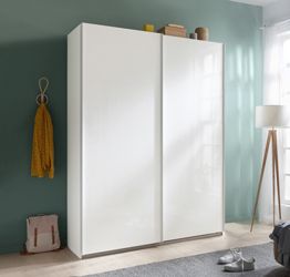 Armadio L.150 con 2 ante scorrevoli, finitura Bianco laccato