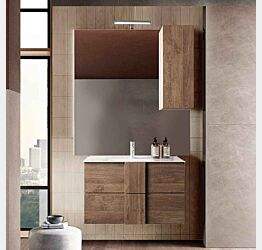 Mobile da bagno sospeso L.63 cm, 2 cassetti, Made in Italy 