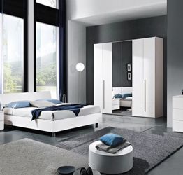 Camera da letto Completa Bianco Frassinato MICHELANGELO