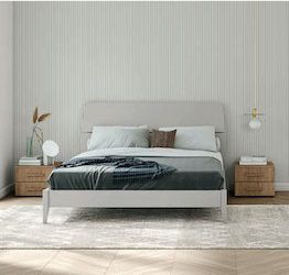 Letto matrimoniale Grigio dorian con testata curva 