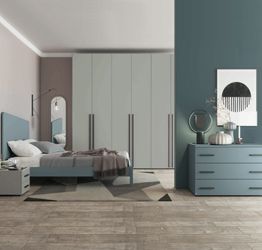 Camera da letto a prezzo basso, Rovere gesso e Grigio Dorian