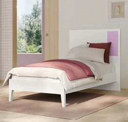 Letto singolo Orchidea e Rovere Bianco 