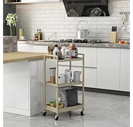 Carrellino multiuso, 80x80x30 h cm, Avana